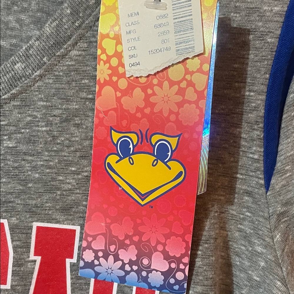 NWT - Kansas Jayhawks Gray and Blue Kids Shirt - Picture 3 of 6